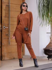 Women Two-Piece Outfits - Màu Cam cháy - Xem 2