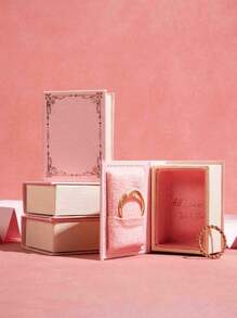 1pc Miniature Book Shaped Ring Box, Cute Couple Jewelry Gift Box For Proposal, Wedding, Valentine's Day, Travel, Home And Office, Portable Jewelry Storage Case Back To School - Multicolor - View 8