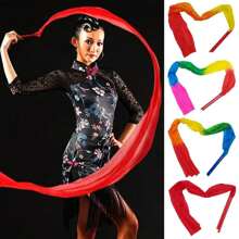 1.5m/2m Dance Streamer Gymnastics Dance Ribbons Belly Dance Real Silk Ribbon Throw Streamer With Rod - Ribbon - View 12