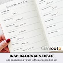 Granrouto Spanisches Bibel-Studientagebuch-Notizbuch - S.O.A.P.-Methode Bibel-Studienzubehör Kirchennoitzenbuch Andachtstagbuch Gebetstagbuch Notizentnahme & Journaling Set Glaubens-basierte Geschenke für Männer Frauen, Schulmaterial