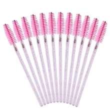 Bộ 100/500 cọ chuốt mascara đen dùng một lần, cọ kẻ lông mày, dụng cụ trang điểm mini, cọ kẻ lông mày, cọ tán phấn mắt, cọ xoắn ốc, quà tặng kèm. - Hồng - Xem 4