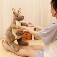 Creative Simulation Kawaii Realistic Easter Egg Bunny, Mother And Child Kangaroo Stuffed Toy Fun Simulation Animal Stuffed Doll Toys Can Be Placed In The Egg Bunny Soft Stuffed Stuffed Doll Decoration For Children's Room, Cute Stuffed Doll Bunny Suitable For Birthday Party Decoration, Christmas, Halloween, Thanksgiving Throw Pillows