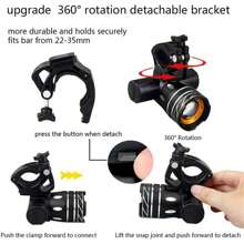 2X Rechargeable LED Mountain Bike Lights 50000LM Bicycle Torch Front &Rear Lamp - Black - View 9