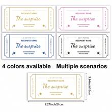 1pc Customized Gift Voucher, Personalized Creative Surprise Travel Coupon, Holiday Reveal, Boarding Pass, Holiday Coupon, Birthday Surprise Ticket,Back To School,School Supplies