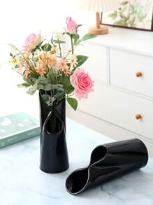 1pc Ceramic Vase Home Decor, Dried Flower Decoration For Living Room, Office, Modern Vase For Wedding, Party, Dining Table Gifts Birthday Graduation