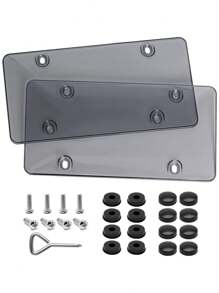 2入組6X12英寸車牌照套 - 黑色 - 查看 11