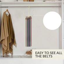 1pc Multi-Functional Hanger Rack For Belts, Shoes, Ties, Scarves, Hat, Clothes - Gold - View 5