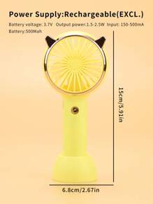 AOYI 1 件 500mAh 可充电睫毛夹，带长按 LED 灯、3 档调节、便携式手持迷你风扇，适合户外使用