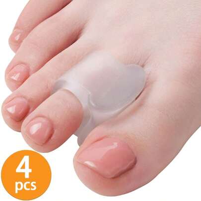 4pcs Toe Separator, Silicone Elastic Toe Protector, Unisex Toe Rings Separator, Suitable For Daily Sports And Foot Care