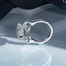 1pc S925 Silver 10 Carat Moissanite Love Ring For Vacation, Wedding And Party Suitable For Daily Wear, Suitable For Party, Date, Anniversary, Party, Birthday Gift - 10CT - View 5