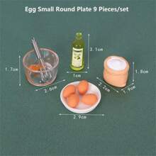 1 set Mini fouet à œufs de cuisine et tarte aux œufs factice, modèle de jouet de nourriture miniature
