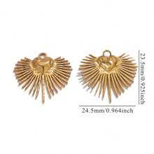 5pcs Stainless Steel Fashionable Hundred Sun Moon Heart Pendant DIY Necklace Earrings Jewelry Accessories Making Daily Wear Gifts