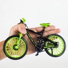 1:10 比例合金自行车模型，迷你绿色和黑色金属山地自行车收藏品 - 軍綠色 - 查看 1