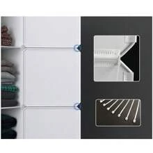 Closet Cube Portable, Modular, Stackable Modular DIY Closet, With Rod For DIY, Wardrobe, Combined, Space Saving, Plastic, Organizer, Cube, Coat Rack - style 2 - 查看 4