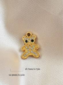 10pcs Diamond Embellished Butterfly Pendant For DIY Earrings, Necklace, Bracelet, Anklet Jewelry Making - Gold - View 8