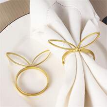 Servilleteros de conejito de Pascua, elegantes servilleteros de metal para decoración de mesas de bodas, fiestas y comedores. - oro - Ver 3