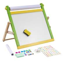 Easel Accessory Set, 32 PCS Kid's Art Easel Painting Kit Including Chalks, Dry-Erase Markers & Paper Rolls Or Magnetic Whiteboard, Chalkboard, Paper Roll, Supplies Set For Standing Or Tabletop Art Easel, Painting Accessories  Or Foldable Portable Drawing Board For Toddlers Boys And Girls - Desktop,3.97 lbs - 查看 8