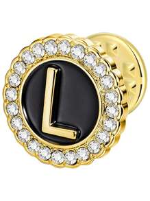 26 piezas Broche con inicial de la A a la Z, pasadores de oro/plata, adecuados para trajes, corbatas, sombreros, unisex, ideal como regalo de cumpleaños, aniversario, días festivos para familia, amigos y colegas - Multicolor - Ver 8