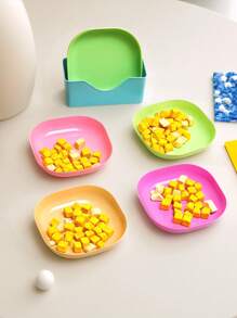 1 Set (10 piezas de color aleatorio) Cuencos de plástico de color caramelo como regalo para amantes de gatos/perros y mamás de gatos/perros. Cuencos de comida para amantes de gatos/perros y mamás de gatos/perros, pequeños artículos para alimentación de mascotas.