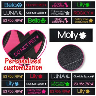 2pcs/Set Dog Chest Harness Name Tag, Leather Patch Stickers In Various Colors & Icons, Personalized Name & Phone Number, Dog Leash & Collar Accessories