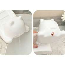 1pc Cat-Shaped Plastic Soap Dish, Oval Tabletop Decor Soap Drain Holder For Bathroom Sink, Multipurpose Soap Storage Rack, Ideal Gift For Soap Storage