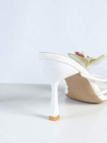 planare Women's Fashion Casual Elegant Square Toe Floral PU Strap Slip-On Comfortable Daily High Heel Sandals For Summer,Flip Flops - Green - View 5