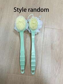 1pc Pink/Blue Long-Handled Bath Brush, Multi-Purpose Scrub Brush For Back Exfoliating And Shower Cleaning - Green - View 4
