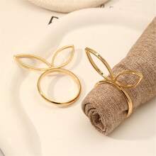 Servilleteros de conejito de Pascua, elegantes servilleteros de metal para decoración de mesas de bodas, fiestas y comedores. - oro - Ver 5