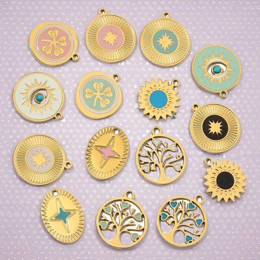 1pc Stainless Steel Tree Of Life Pendant, Versatile For DIY Jewelry Making Of Bracelets And Necklaces