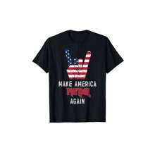 Heavy Metal Rock Music USA Flag Make America Metal Again T-Shirt