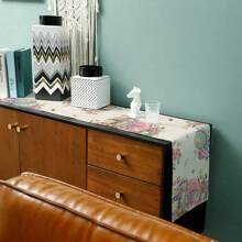 Easter Bunny Eggs Tulip Flowers Table Runner Holiday Party Decor Reusable Farmhouse Kitchen Dining Table Runner Easter Decorations - Multicolor - View 7