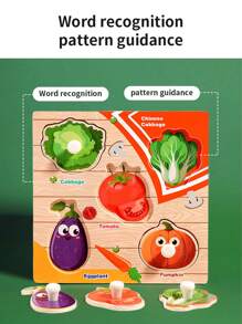 Fei Rui Educational Wooden Fruit Puzzle - 5 Unique Shapes, Realistic Detail, Ideal Learning Toy For Youngsters, Christmas, Halloween, Thanksgiving