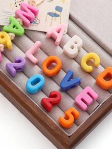 10pcs Letter 3D Beads -Random Color Mixing Of Number Beads, English Letter Beads- Used For Jewelry Creative DIY Make, Such As Bag Chains, Waist Chains,Phone Chains Accessories
