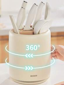 A Kitchen Rotary Knife Rack Household Table Top Kitchen Knife Rack Chopsticks Tube Knife Rack Integrated Storage Box - Multicolor - View 6