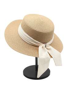 1 st. strandvakantie strohoed voor dames, brede zonnehoed met rand, opgerolde zonnehoed, zonnehoed