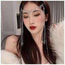 复古手工水滴流苏头饰，波西米亚风格万圣节发饰 - 銀色 - 查看 4