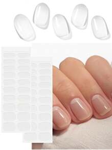 20/32/36/40 Stickers d'ongles en gel durcissant, stickers d'ongles transparents, vernis à ongles UV, qualité salon, stickers d'ongles en gel longue durée