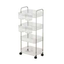 1pc 2/3/4 Tier Multifunctional Rolling Service Cart With Removable Hanging Baskets | Detachable Mobile Kitchen & Beauty Organizer For Home, Salon, Office | Heavy-Duty Storage Solution , Holiday /Back To School Gift