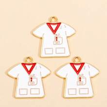 10pcs Cartoon Medical Theme Enamel Metal Nurse Outfit, Nurse Cap, Stethoscope, Syringe, Thermometer Charms For DIY Crafts, Nurse's Day, Key Chain, Earrings, Jewelry Gifts