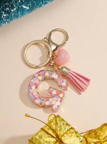 1pc Creative Keychain With 26 English Alphabet, Kids Backpack Accessories, Butterfly Letter Charm Keyring For Girls - Pink - View 25