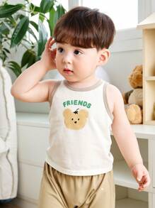mini bala Boys' Breathable Tank Top, Soft And Sweat-Free Summer Base Layer - Milky White - View 2