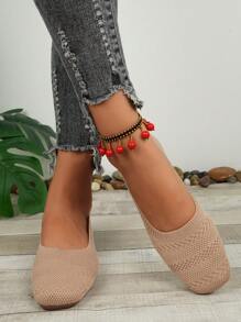 Mocasines clásicos de dedo cuadrado dorado, tejidos, transpirables y cómodos, casuales, para deportes al aire libre, primavera/verano
