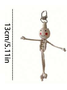 1pc/2pcs Handmade Wooden Bead Keychain, Cute Creative Car Key Chain & Fashion Backpack Charm, Romantic Gift For Women, Symbolizing Friendship And Love