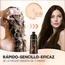Champú colorante para el cabello color castaño, adecuado para canas, tinte de cabello semi-permanente, unisex, con ingredientes herbales, cobertura gris 3 en 1 al 100%, dura 30 días, 500ml, con ingredientes botánicos naturales - Granate - Ver 6