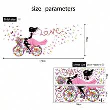 Adhesivo de pared de bicicleta, decoración para sala de estar y dormitorio, mural autoadhesivo y extraíble NC2-89