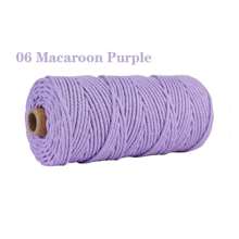 Corda in 100% cotone da 3mm, colorata, corda ritorta fatta a mano per macramè, filo per decorazioni fai-da-te, matrimoni, confezione da 100m
