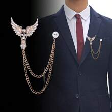 1pc Men's Eagle Wing Tassel Brooch Pin, Business Suit Chest Pin Decoration, Suitable For Hosts, Formal Parties And Banquets - Brooch - View 12