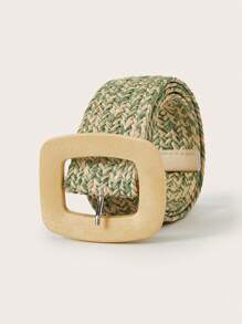 1pc Women Bohemian Style Woven Waist Belt, Featuring Colorful Braiding Design And Fashionable Square Buckle, Perfect Accessory For Dresses, Parties, Casual Wear, And Beach Vacation - Colorful Braided Belt With Square Buckle - View 12