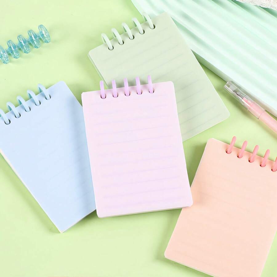 Libreta de bolsillo, cuaderno pequeño, libreta de bolsillo, cuaderno espiral pequeño de 10.3X7.3cm (4.05X2.87in), papel de 80g/m2 para mantenerse organizado en el trabajo, la escuela y la oficina, útiles escolares, de vuelta a la escuela. - Multicolor - Ver 1