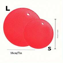 1/4 Pcs Round Honeycomb Silicone Placemat Insulation Pad, Anti Slip Pot Holder, Easy To Clean And High-Temperature Resistant Table Mat, Desktop Protection, Protection From Heat Damage To Cooking Utensils, Easy To Clean - Multifunctional Kitchen Accessory, Home Kitchen Table Decoration